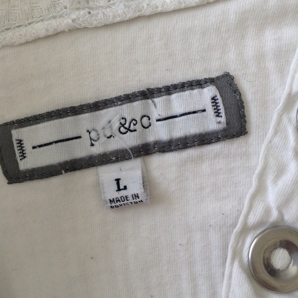 pd&c WHITE WAFFLE LONG SLEEVE HOODIE L - Picture 7 of 8